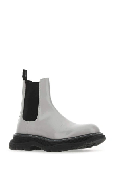 Shop Alexander Mcqueen Chucky Chelsea Boots In Silver