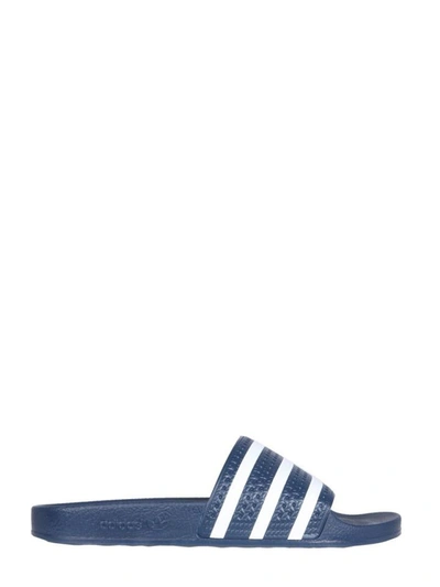 Shop Adidas Originals Adilette Slide Sandals In Blue