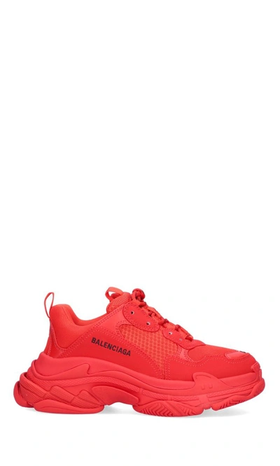 Shop Balenciaga Triple S Sneakers In Red