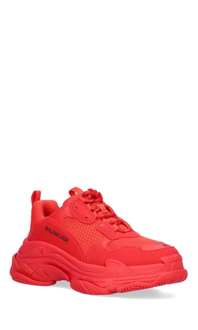 Shop Balenciaga Triple S Sneakers In Red