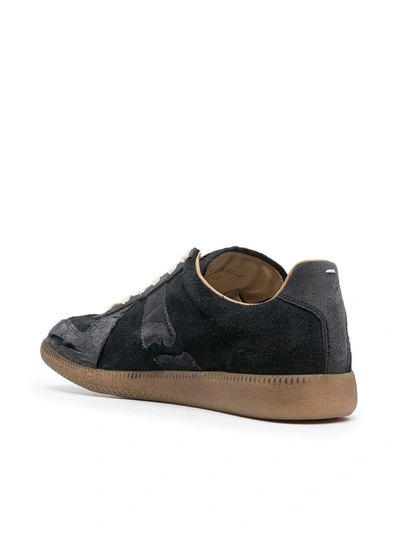 Shop Maison Margiela Replica Distressed Sneakers In Black