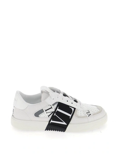 Shop Valentino Vl7n Band Sneakers In White