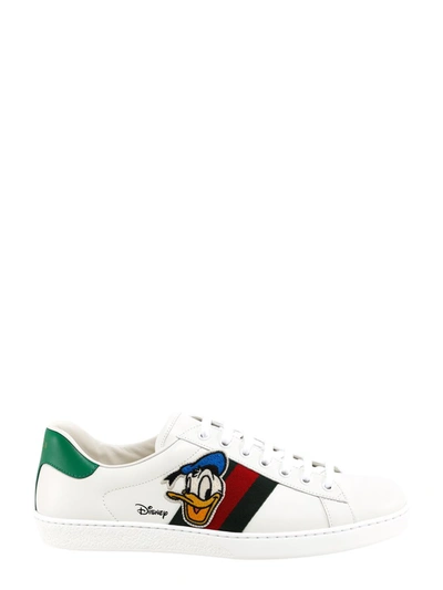 Shop Gucci X Disney Donald Duck Ace Sneakers In White