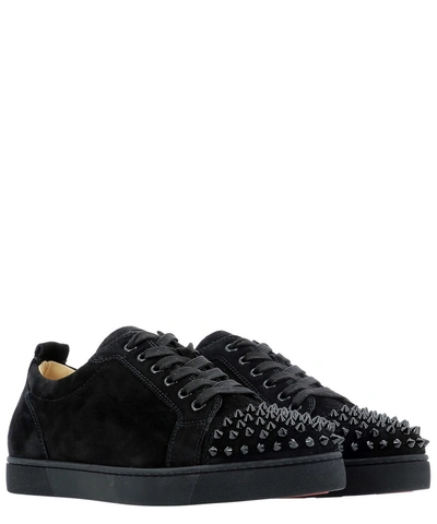 Christian Louboutin Louis Junior Spike-embellished Low-top Trainers In Black