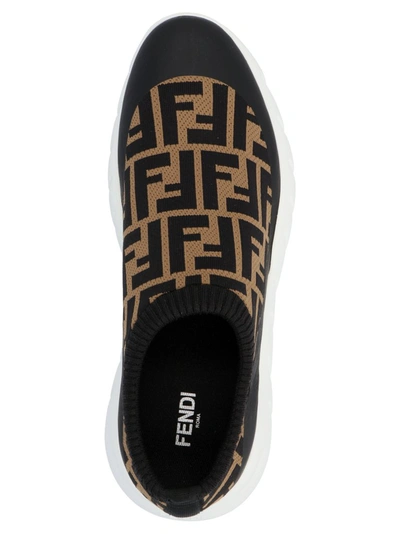 Shop Fendi Ff Motif Sock Sneakers In Multi