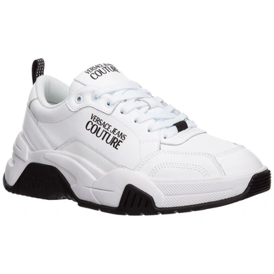 Shop Versace Jeans Couture Logo Sneakers In White