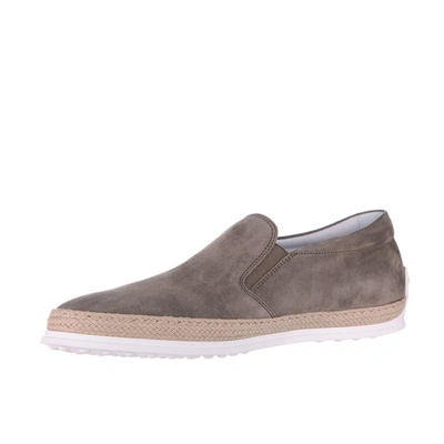 Shop Tod's Slip On Sneakers In Beige