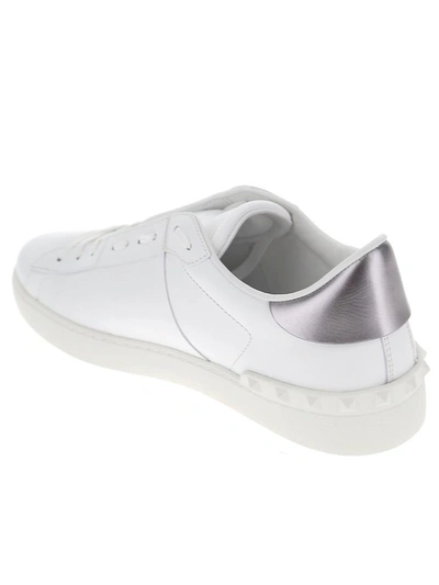 Shop Valentino Garavani Rockstud Vltn Open Sneakers In White