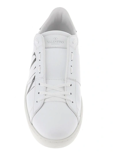 Shop Valentino Garavani Rockstud Vltn Open Sneakers In White