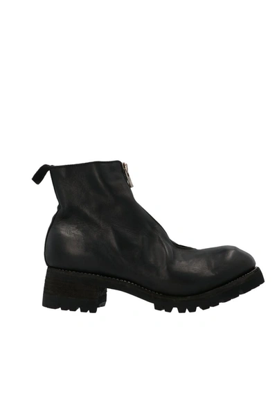 Shop Guidi Front Zip Ankle Boots In Black