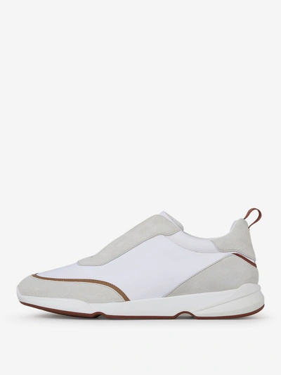 Shop Loro Piana Modular Walk Sneakers In White