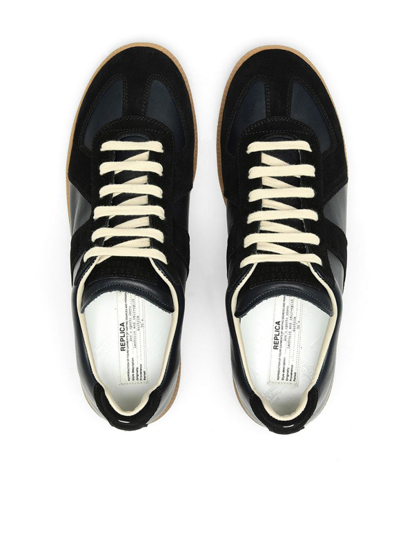 Maison Margiela Nappa Colour Replica Low Top Sneakers In Navy | ModeSens