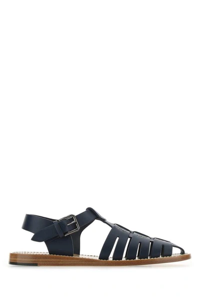 Shop Dolce & Gabbana Pantheon Gladiator Sandals In Navy