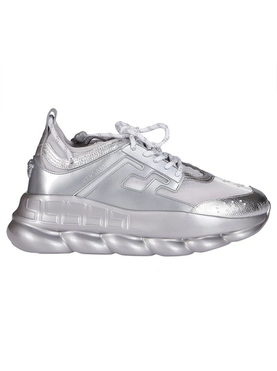 Versace Silver & White Chain Reaction Sneakers