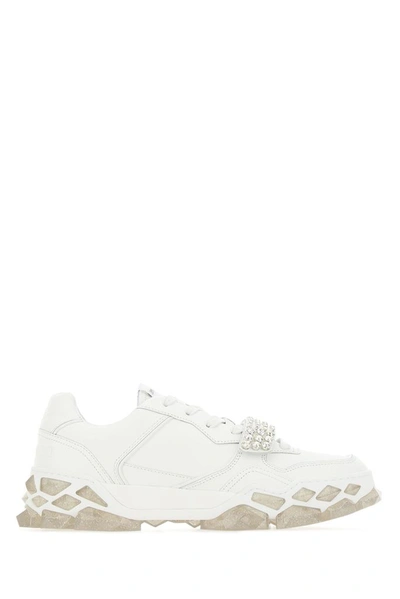 Shop Jimmy Choo Diamond X Strap Sneakers In White