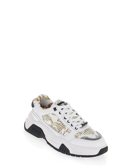 Shop Versace Jeans Couture Baroque Paneled Sneakers In White
