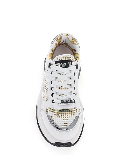 Shop Versace Jeans Couture Baroque Paneled Sneakers In White