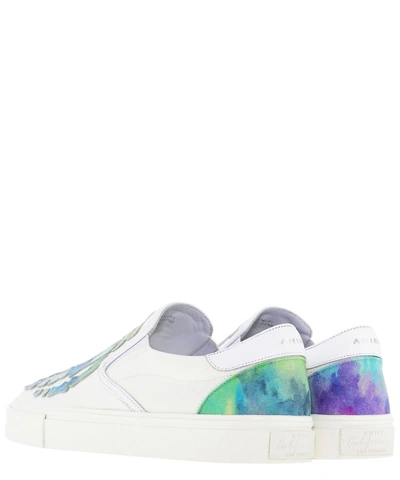 Shop Amiri Skel Toe Slip On Sneakers In White