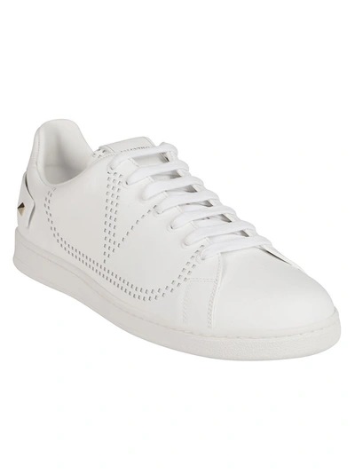 Shop Valentino Garavani Rockstud Detailed Backnet Sneakers In White