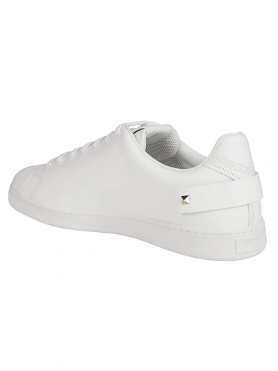 Shop Valentino Garavani Rockstud Detailed Backnet Sneakers In White