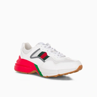 Shop Gucci Rhyton Sneakers In White
