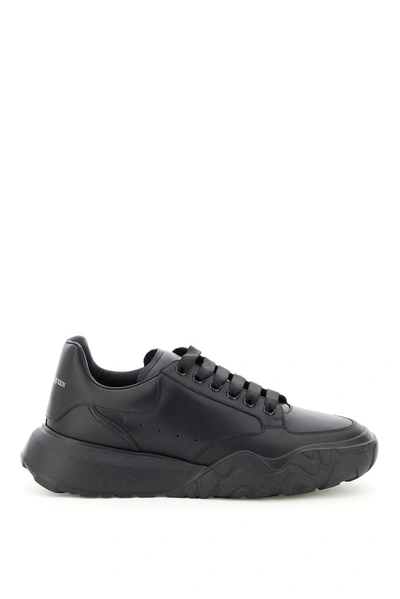 Shop Alexander Mcqueen Oversized Court Trainers In Black