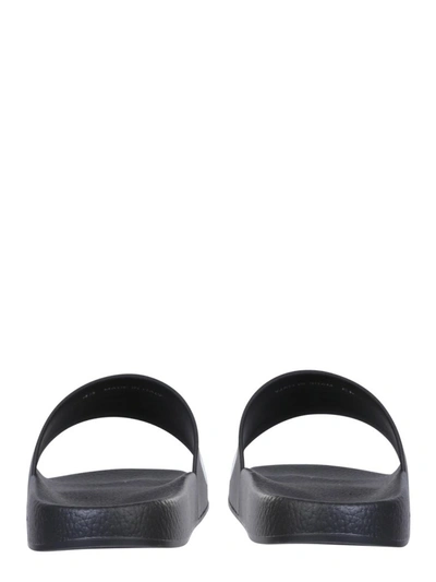 Shop Dsquared2 Dsquared Logo Print Slide Sandals In Black