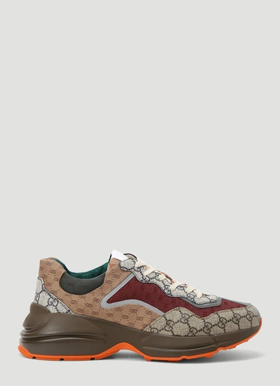 Shop Gucci Rhyton Mixed Media Sneakers