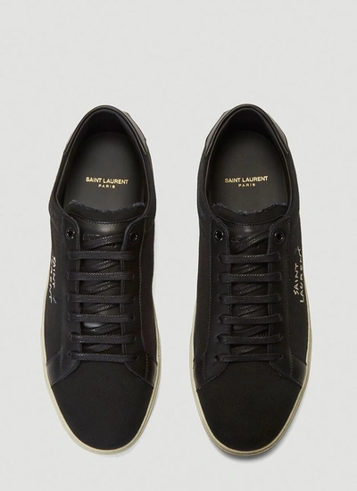 Shop Saint Laurent Court Classic Sl/06 Embroidered Sneakers In Black