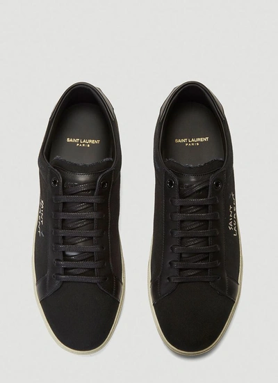 court classic sl/06 embroidered sneakers in canvas and leather