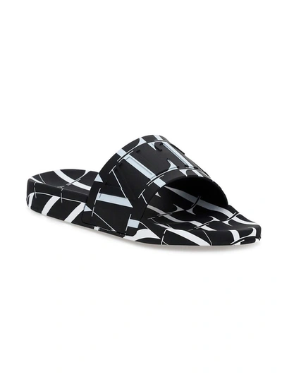 Valentino Garavani Men's Allover Vltn Logo Pool Slide Sandals In 