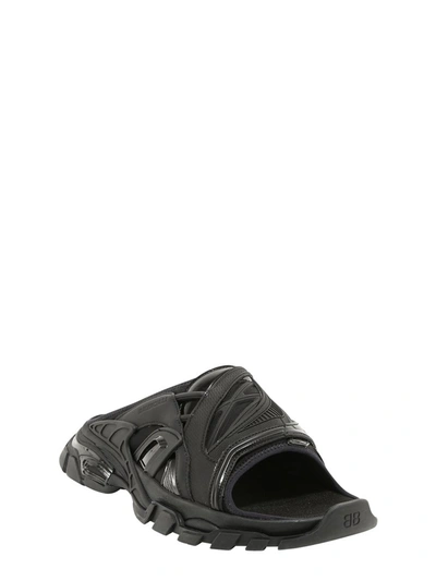 Shop Balenciaga Track Slide Sandals In Black