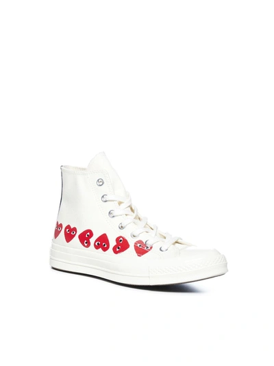 Shop Comme Des Garçons Play X Converse Chuck Taylor Multi Heart Sneakers In White
