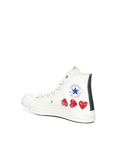 Shop Comme Des Garçons Play X Converse Chuck Taylor Multi Heart Sneakers In White