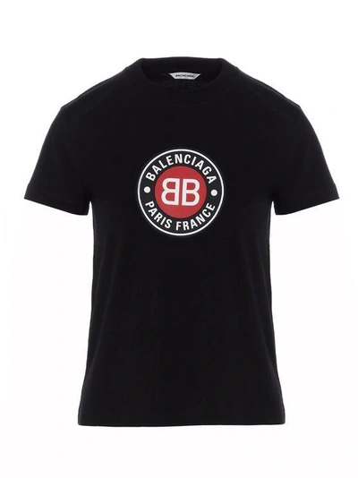 Shop Balenciaga Black Cotton T-shirt In Nero