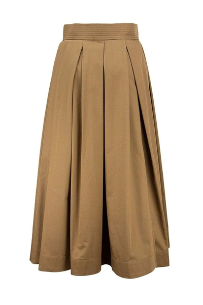 Shop Max Mara 's  Pueblo - Cotton Satin Skirt In Caramel
