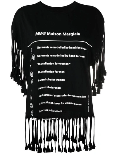 Shop Mm6 Maison Margiela T-shirts And Polos Black