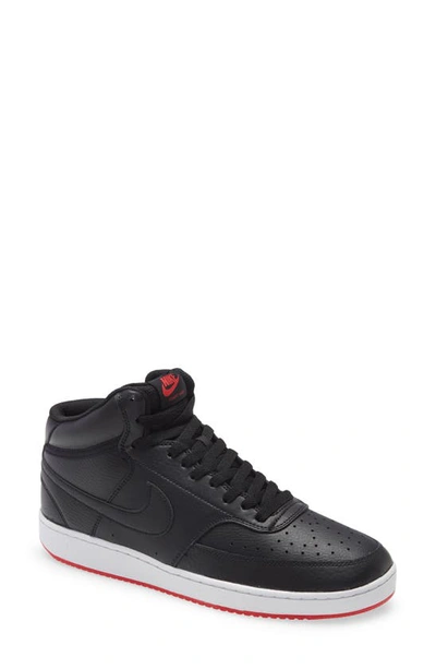 Shop Nike Court Vision Mid Sneaker In Black/black