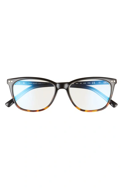 Shop Kate Spade Tinlee 52mm Reading Glasses In Black Havana/ Clear - Blue