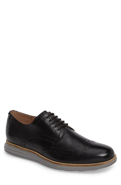 Shop Cole Haan Originalgrand Wingtip Derby In Black/ Ironstone