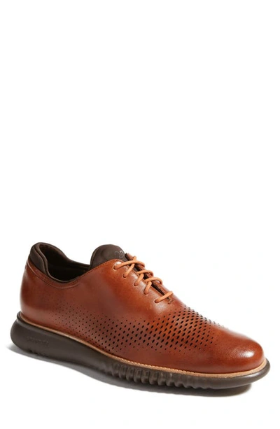 Shop Cole Haan 2.zerogrand Laser Wingtip Oxford In Britsh Tan