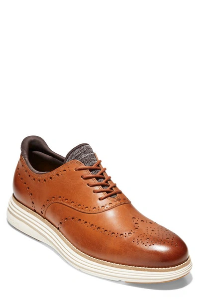 Shop Cole Haan Original Grand Ultra Wingtip Derby In Ch British Tan Leather/ Ivory
