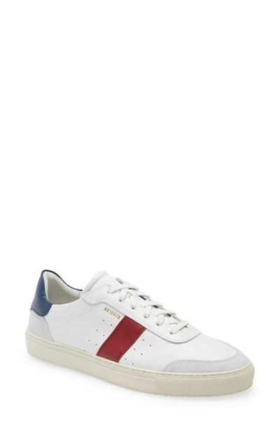 Shop Axel Arigato Dunk V2 Sneaker In White/ Red/ Navy Leather