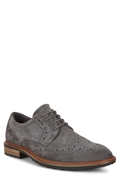 Shop Ecco Vitrus I Wingtip In Magnet Suede