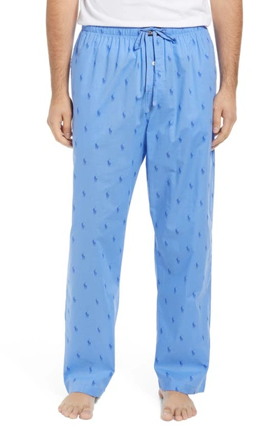 Shop Polo Ralph Lauren Print Woven Pajama Pants In Summer Blue