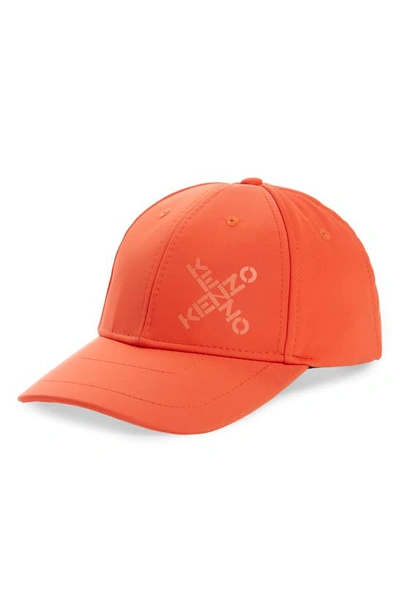 Shop Kenzo Baseball Cap In Deep Orange