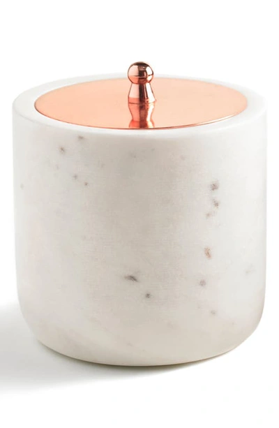 Shop Kassatex Pietra Cotton Ball Jar In Calacatta Marble