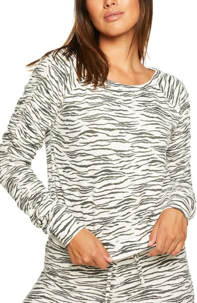 Shop Chaser Shirred Sleeve Sweatshirt In Zebra Print