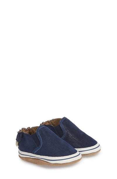 Shop Robeezr Liam Slip-on Crib Sneaker In Navy