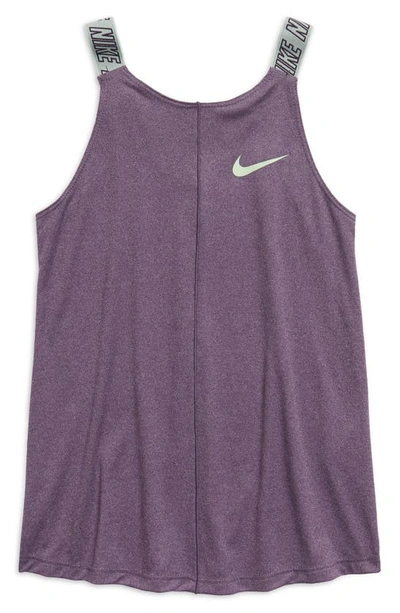 Shop Nike Kids' Dri-fit Tank In Grand Purple/ Htr/ Vapor Green